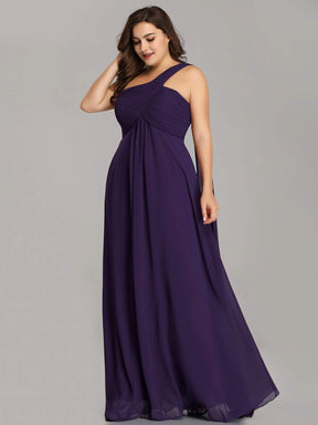 Color=Dark Purple | Plus Size One Shoulder Evening Dress-Dark Purple 1