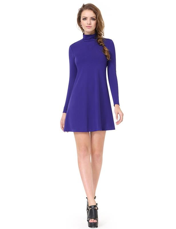 Color=Sapphire Blue | Simple Fashion Long Sleeve Comfy T-Shirt.-Sapphire Blue 2 Color=Sapphire Blue | Simple Fashion Long Sleeve Comfy T-Shirt.-Sapphire Blue 2
