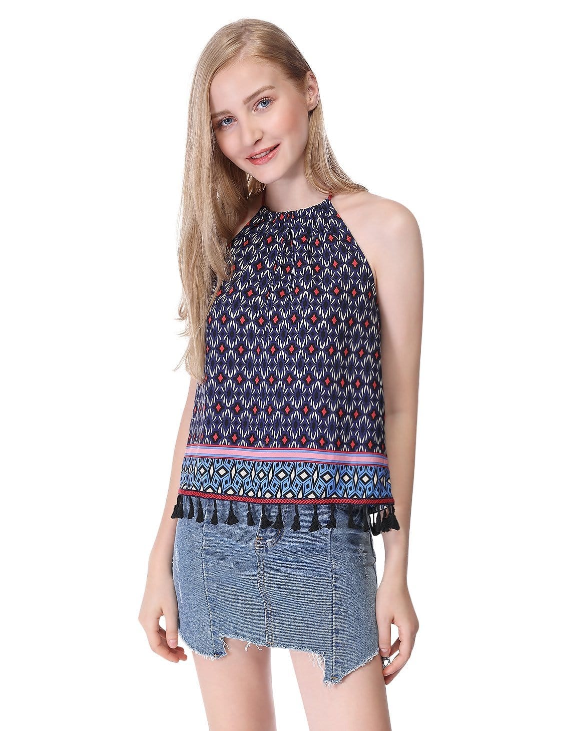 Color=Sapphire Blue | Women'S Simple Fashion Halter Sleeveless Short Top-Sapphire Blue 1 Color=Sapphire Blue | Women'S Simple Fashion Halter Sleeveless Short Top-Sapphire Blue 1