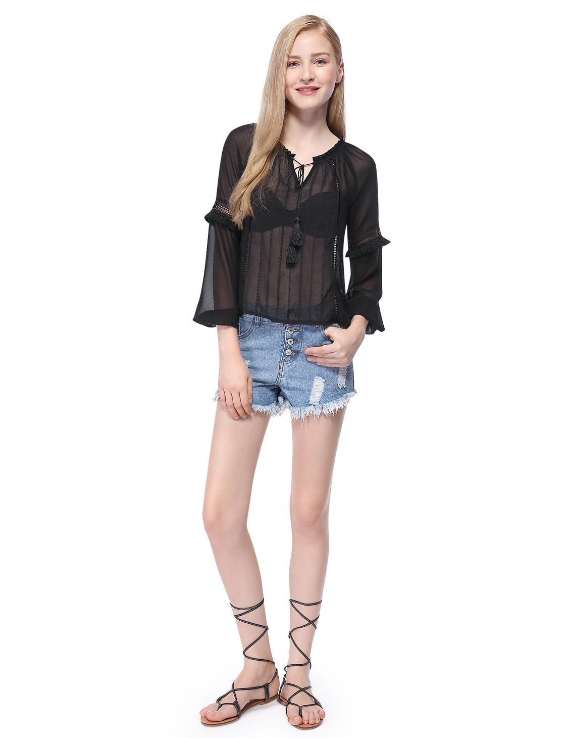 Color=Black | Women'S Fashionable Lightweight Long Sleeve Top-Black 1 Color=Black | Women'S Fashionable Lightweight Long Sleeve Top-Black 1