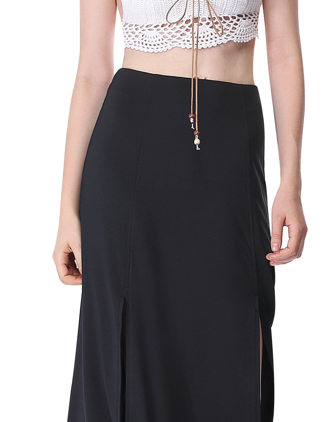 Color=Black | Women'S Simple Decent Solid Casual Slit Skirt-Black 2 Color=Black | Women'S Simple Decent Solid Casual Slit Skirt-Black 2
