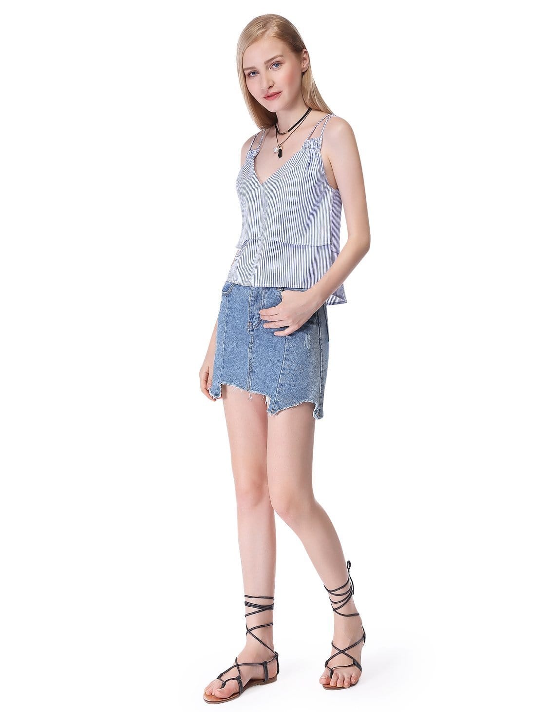 Color=White | Women'S Elegant Loose V-Neck Two-Layers Top Blouse-White 3 Color=White | Women'S Elegant Loose V-Neck Two-Layers Top Blouse-White 3
