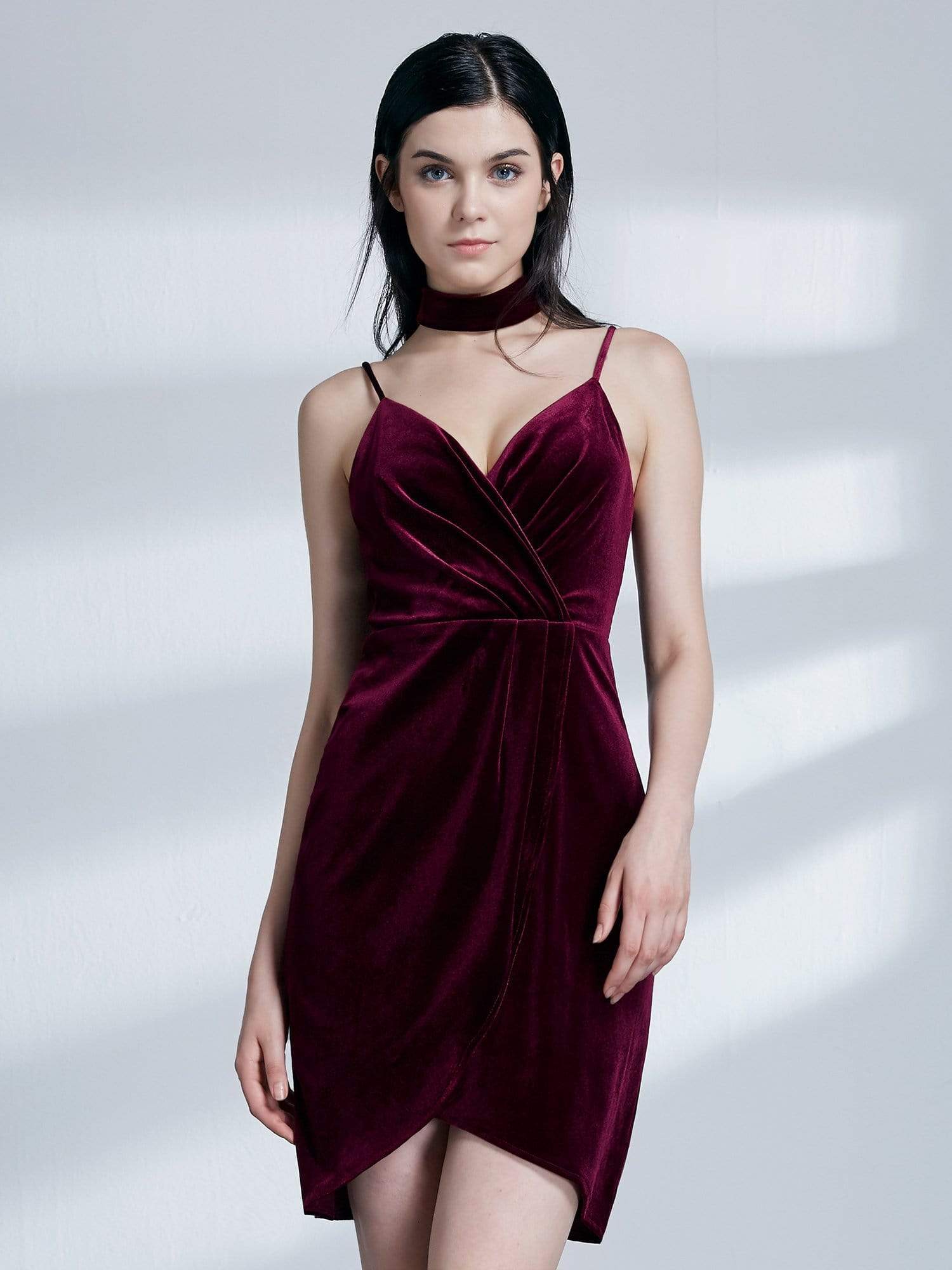 Color=Burgundy | Alisa Pan Red Velvet Cocktail Dress-Burgundy 5 Color=Burgundy | Alisa Pan Red Velvet Cocktail Dress-Burgundy 5