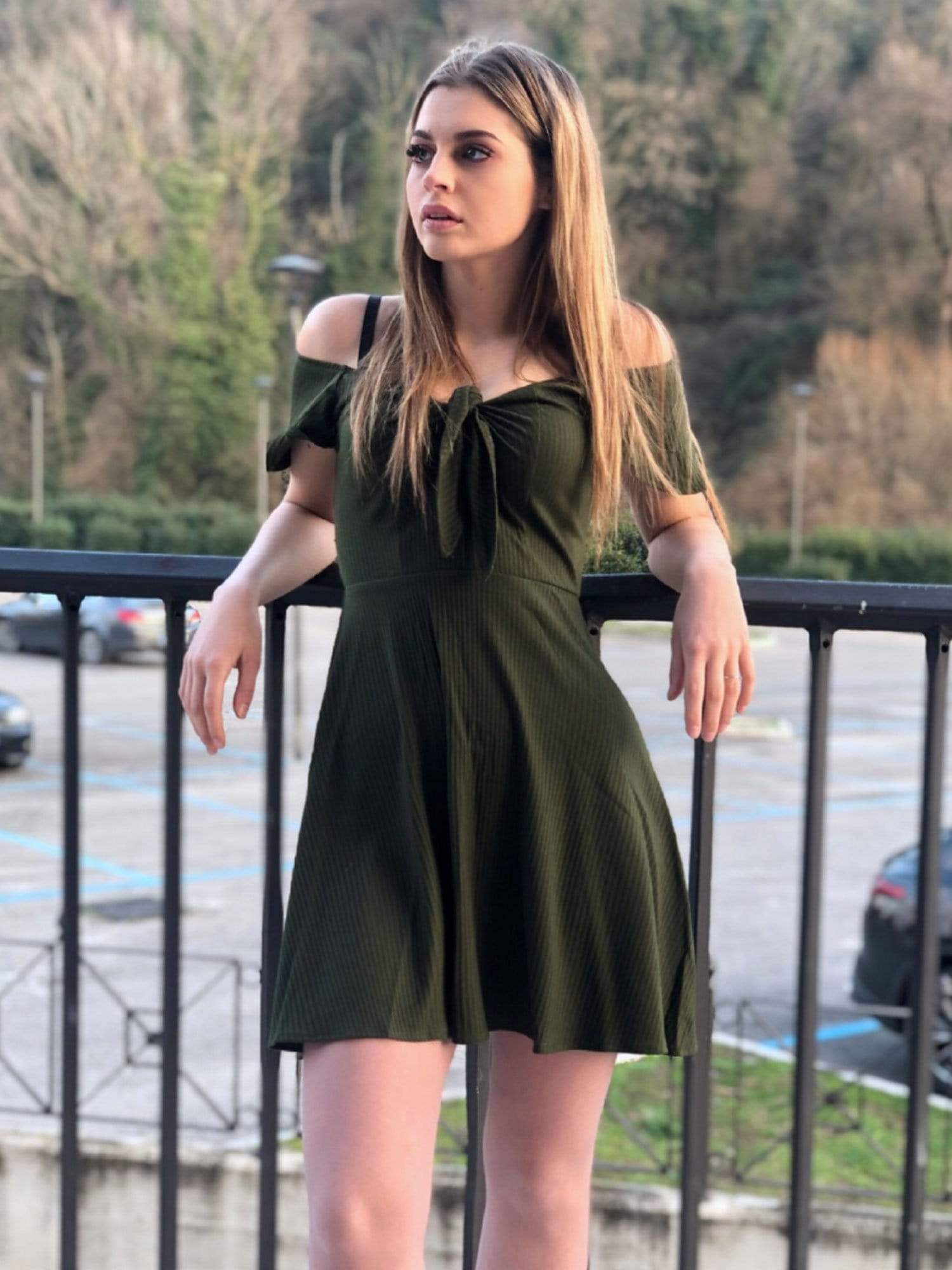 Color=Green | Alisa Pan Short Sleeve Casual Knit Dress-Green 8 Color=Green | Alisa Pan Short Sleeve Casual Knit Dress-Green 8