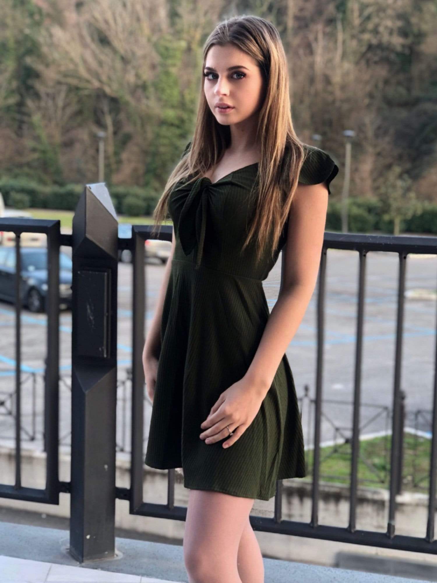 Color=Green | Alisa Pan Short Sleeve Casual Knit Dress-Green 9 Color=Green | Alisa Pan Short Sleeve Casual Knit Dress-Green 9