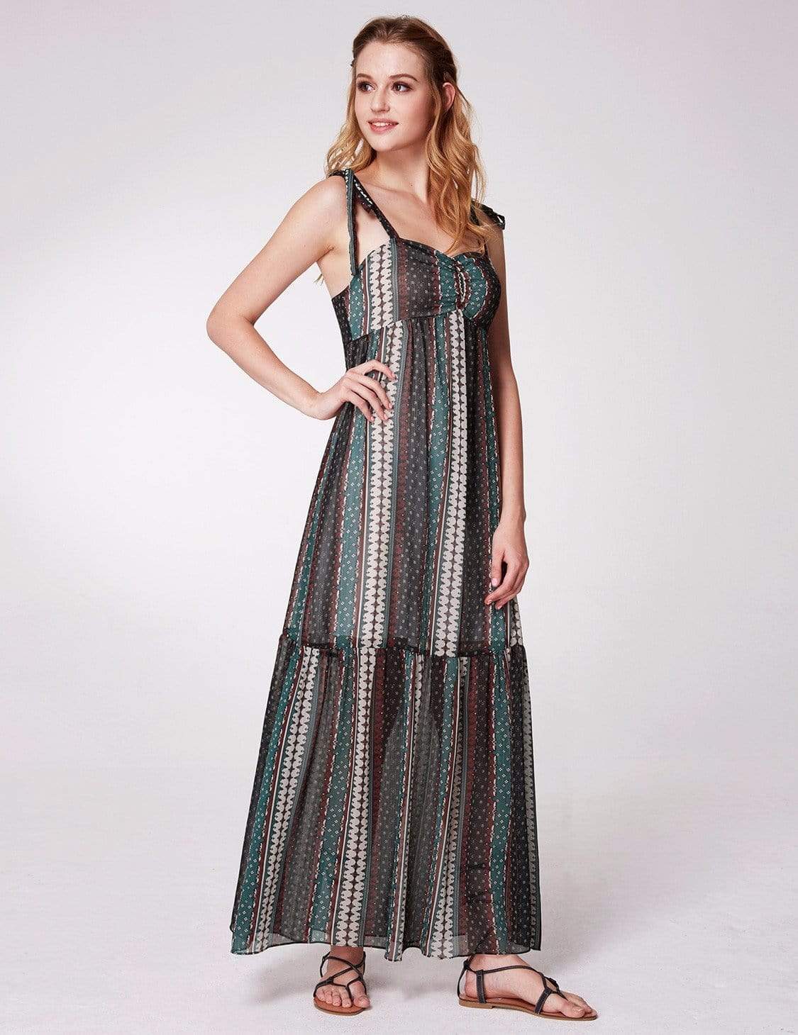 Color=Navy Blue | Alisa Pan Sleeveless Boho Printed Maxi Dress-Navy Blue 4 Color=Navy Blue | Alisa Pan Sleeveless Boho Printed Maxi Dress-Navy Blue 4