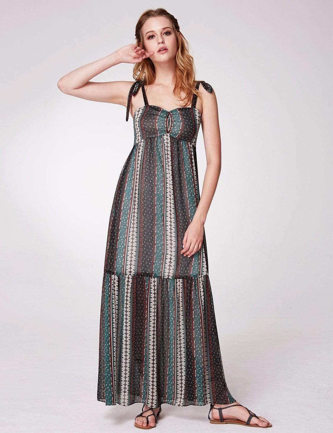 Color=Navy Blue | Alisa Pan Sleeveless Boho Printed Maxi Dress-Navy Blue 5 Color=Navy Blue | Alisa Pan Sleeveless Boho Printed Maxi Dress-Navy Blue 5