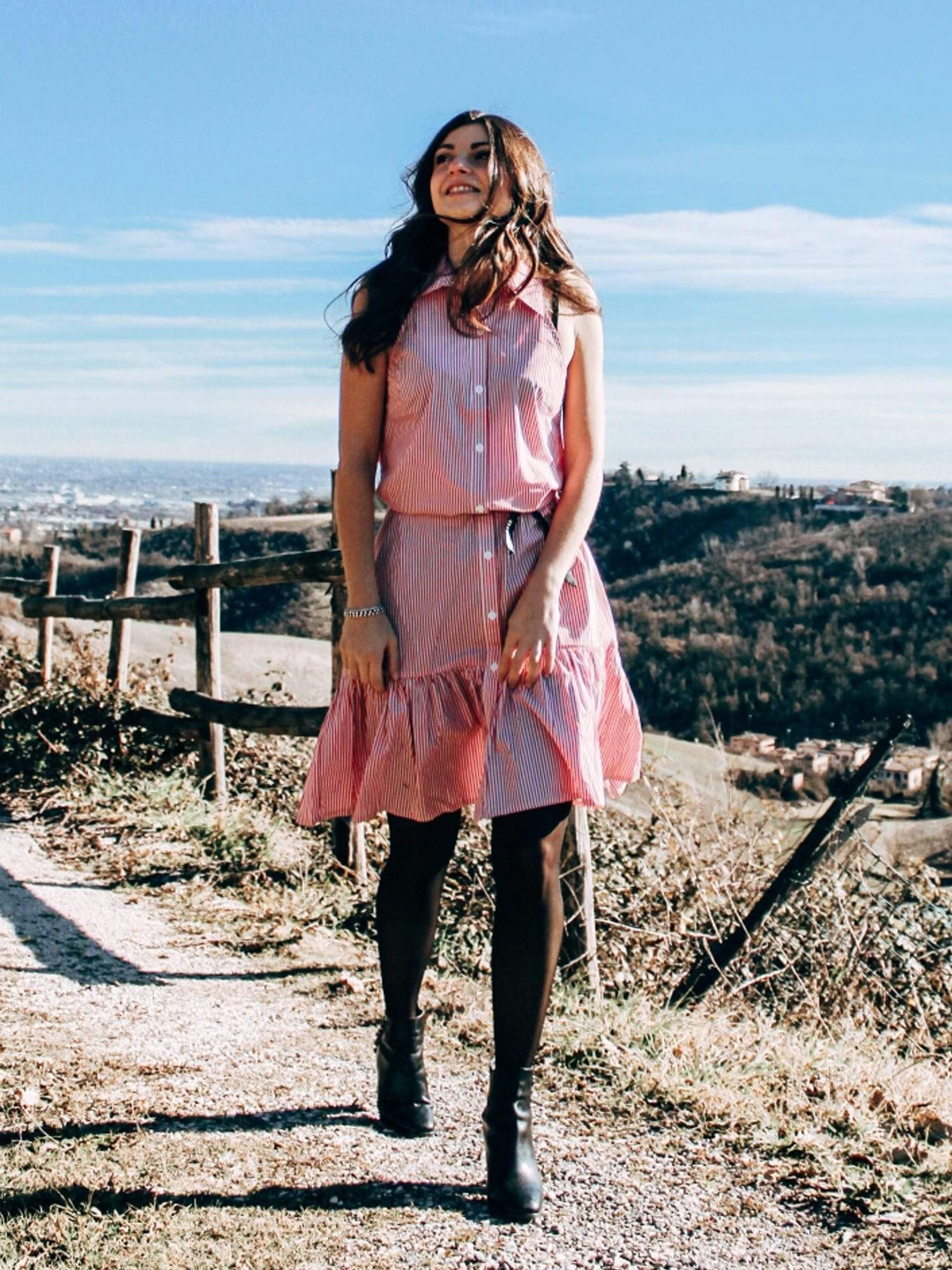 Color=Red and White | Alisa Pan Striped Button Up Casual Summer Dress-Red And White 6 Color=Red and White | Alisa Pan Striped Button Up Casual Summer Dress-Red And White 6