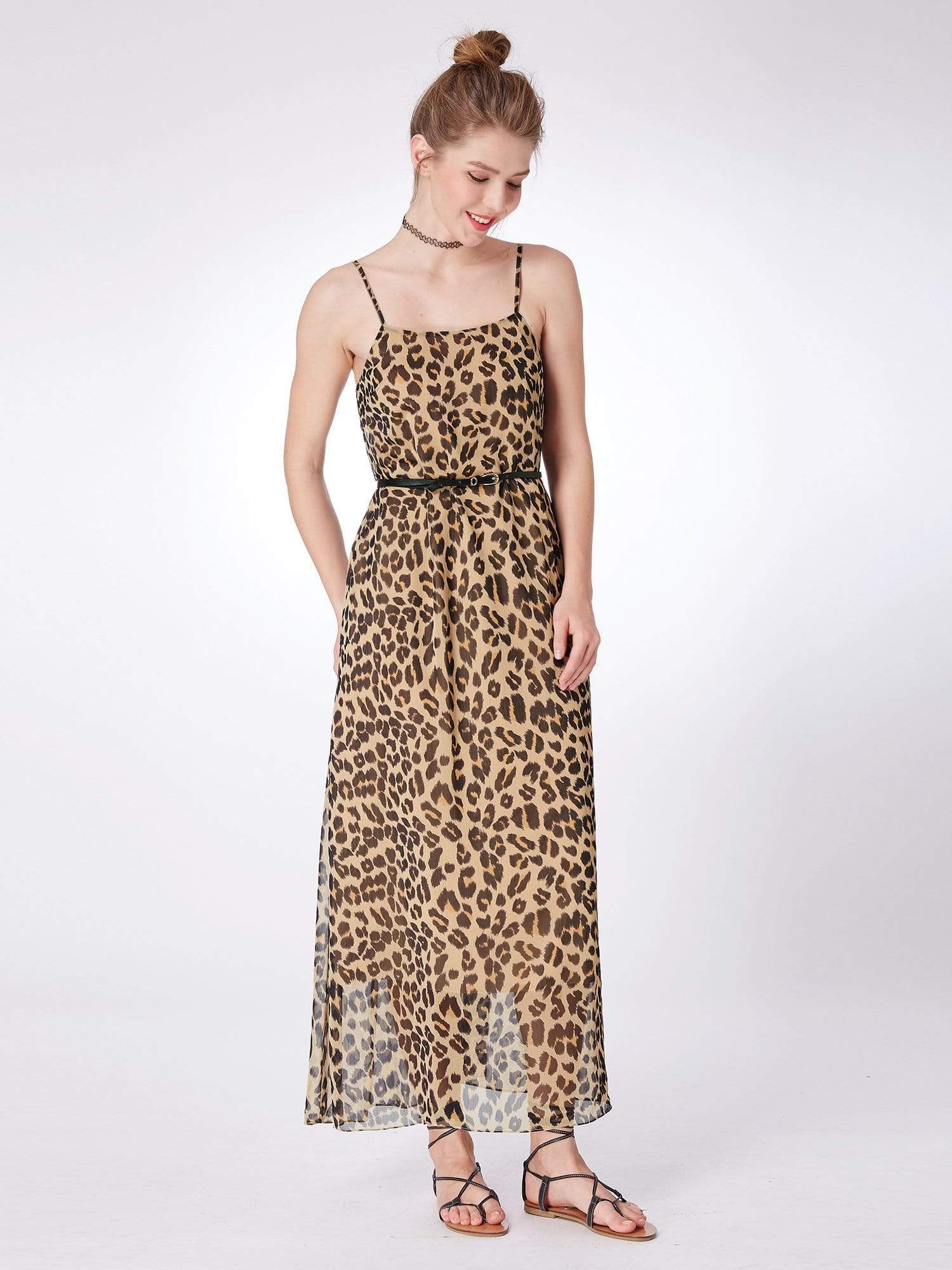 Color=Brown | Alisa Pan Leopard Print Summer Maxi Dress-Brown 3 Color=Brown | Alisa Pan Leopard Print Summer Maxi Dress-Brown 3