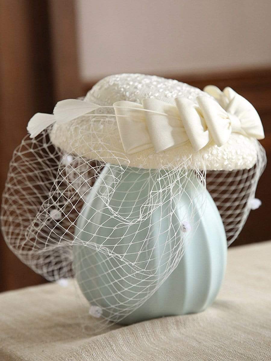 Color=Cream | Simple Deep V Neck Satin Wedding Dress With Tasseled Sleeves-Cream 2 Color=Cream | Simple Deep V Neck Satin Wedding Dress With Tasseled Sleeves-Cream 2