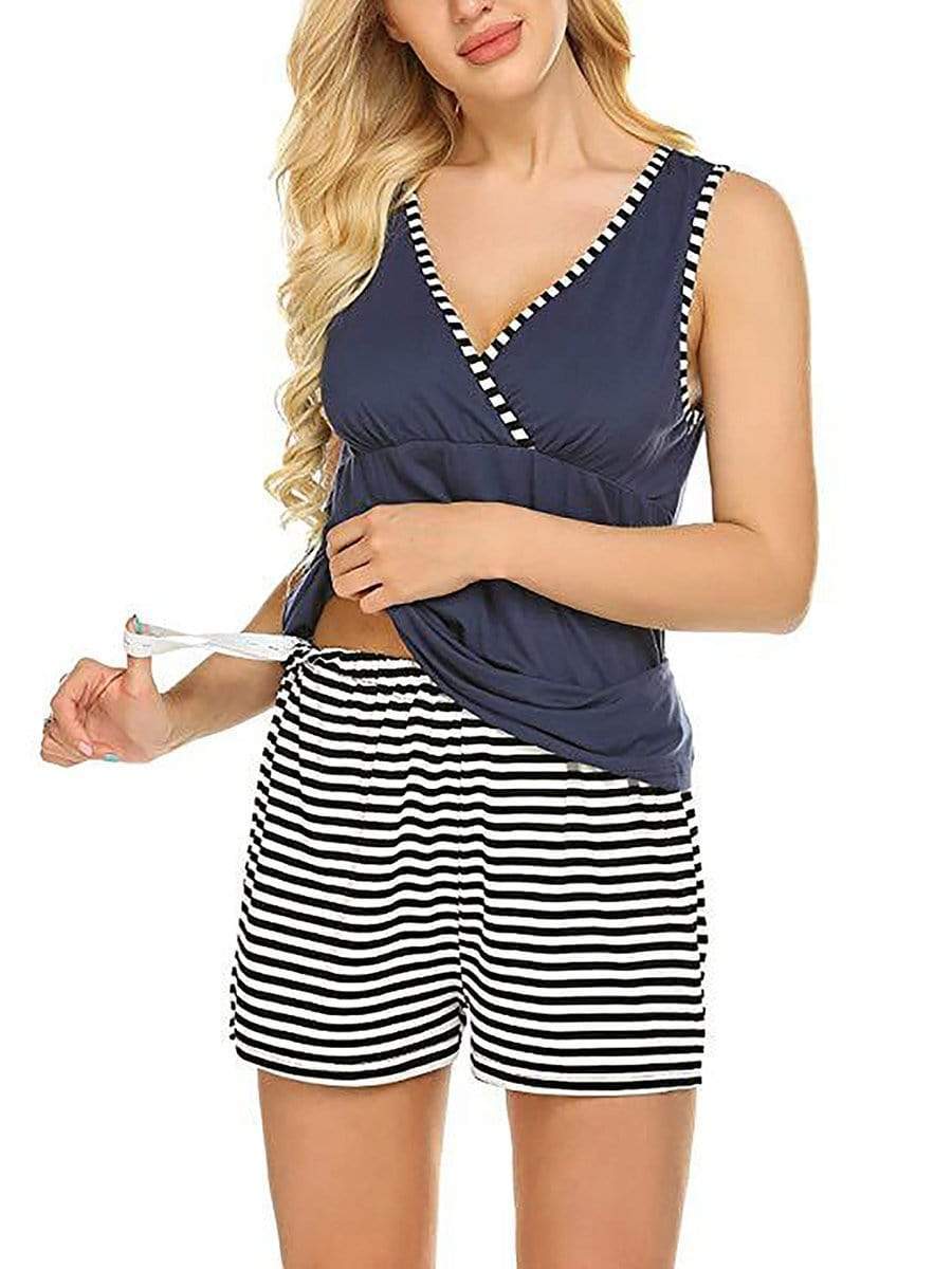 Color=Navy Blue | Women Maternity Pajamas Suit Summer Nursing Clothes Breastfeeding Sleepwear Sets-Navy Blue 1 Color=Navy Blue | Women Maternity Pajamas Suit Summer Nursing Clothes Breastfeeding Sleepwear Sets-Navy Blue 1