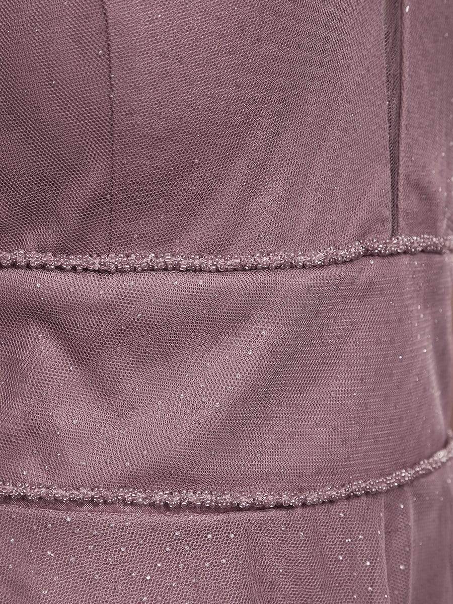 Color=Purple Orchid | Romantic Plus Size Tulle Evening Dress With Deep V Neck-Purple Orchid 5 Color=Purple Orchid | Romantic Plus Size Tulle Evening Dress With Deep V Neck-Purple Orchid 5