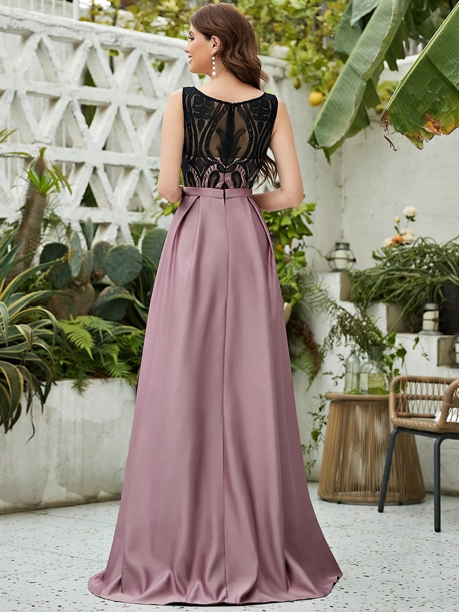 Color=Mauve | Embroidered Sleeveless Round Neck See-Through Maxi Evening Dress-Mauve 2 Color=Mauve | Embroidered Sleeveless Round Neck See-Through Maxi Evening Dress-Mauve 2