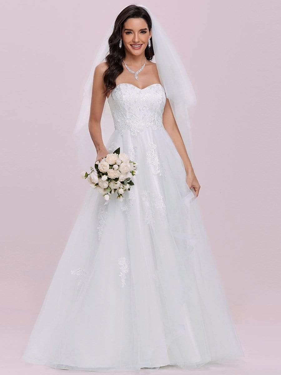 Color=Cream | Elegant Embroidered Floor Length Strapless Wedding Dress-Cream 7 Color=Cream | Elegant Embroidered Floor Length Strapless Wedding Dress-Cream 7