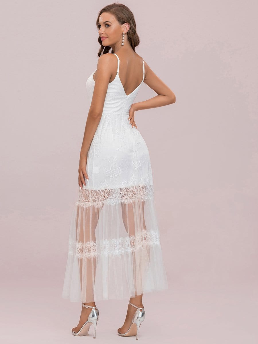 Color=Cream | A Line Spaghetti Strap V Neck See Through Eyelash Edge Wedding Dresses-Cream 6 Color=Cream | A Line Spaghetti Strap V Neck See Through Eyelash Edge Wedding Dresses-Cream 6