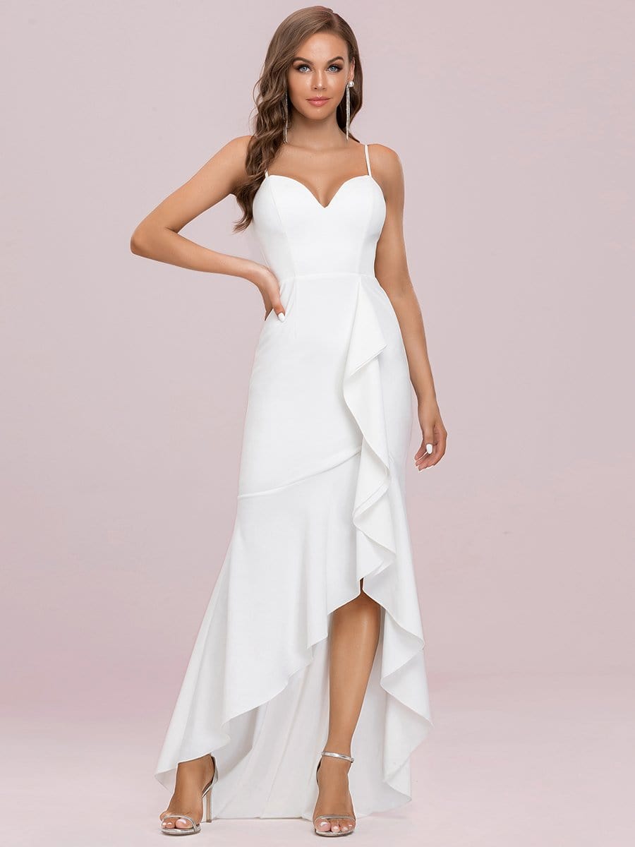 Color=Cream | Sexy Sweetheart Neckline Fishtail Evening Dress With Ruffles-Cream 6 Color=Cream | Sexy Sweetheart Neckline Fishtail Evening Dress With Ruffles-Cream 6