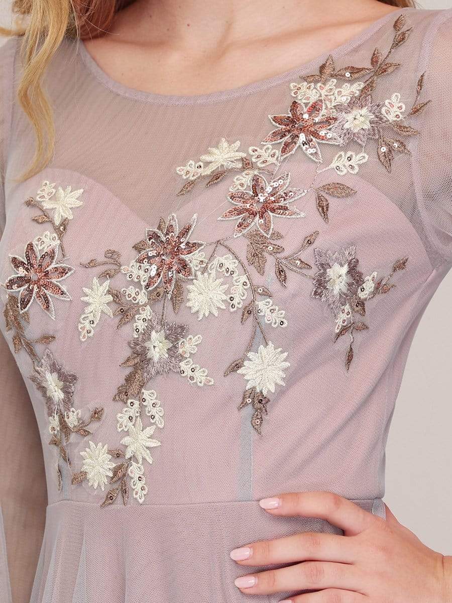 Color=Pink | Women'S Flowy A-Line Maxi Tulle Prom Dress With Appliques-Pink 5 Color=Pink | Women'S Flowy A-Line Maxi Tulle Prom Dress With Appliques-Pink 5