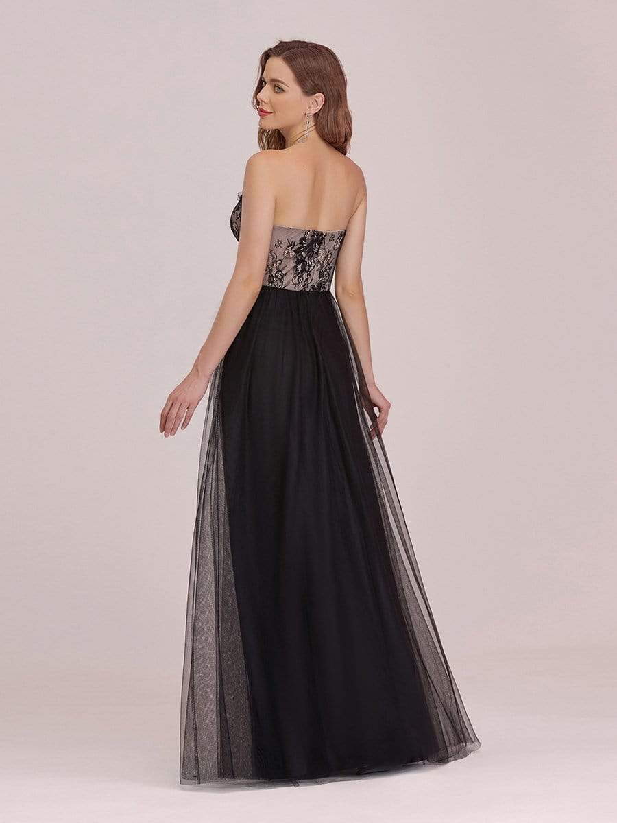 Color=Black | Sexy Off Shoulder Tulle Formal Evening Dresses With Lace-Black 2 Color=Black | Sexy Off Shoulder Tulle Formal Evening Dresses With Lace-Black 2