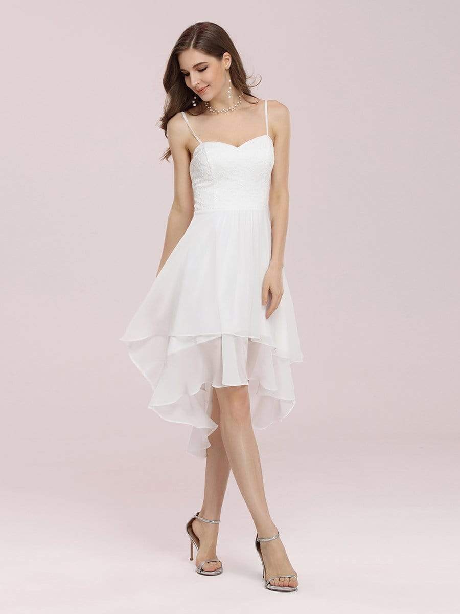 Simple white knee outlet length dress