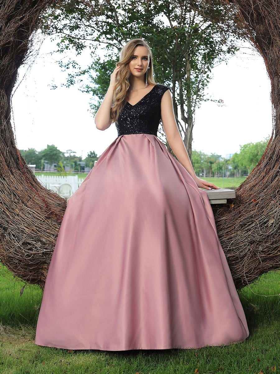 Color=Purple Orchid | Classy V-Neck A-Line Evening Dresses With Tulip Sleeves-Purple Orchid 4 Color=Purple Orchid | Classy V-Neck A-Line Evening Dresses With Tulip Sleeves-Purple Orchid 4