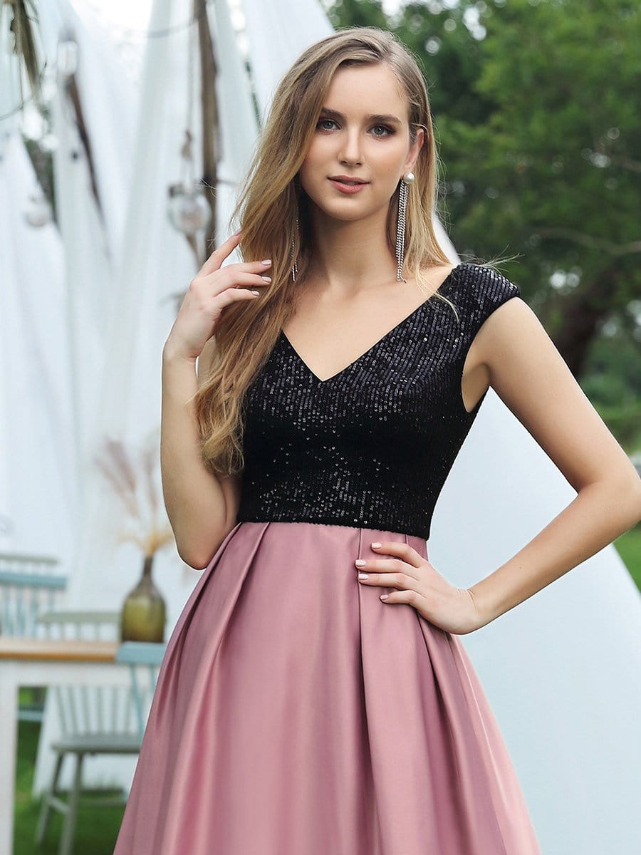 Color=Purple Orchid | Classy V-Neck A-Line Evening Dresses With Tulip Sleeves-Purple Orchid 5 Color=Purple Orchid | Classy V-Neck A-Line Evening Dresses With Tulip Sleeves-Purple Orchid 5