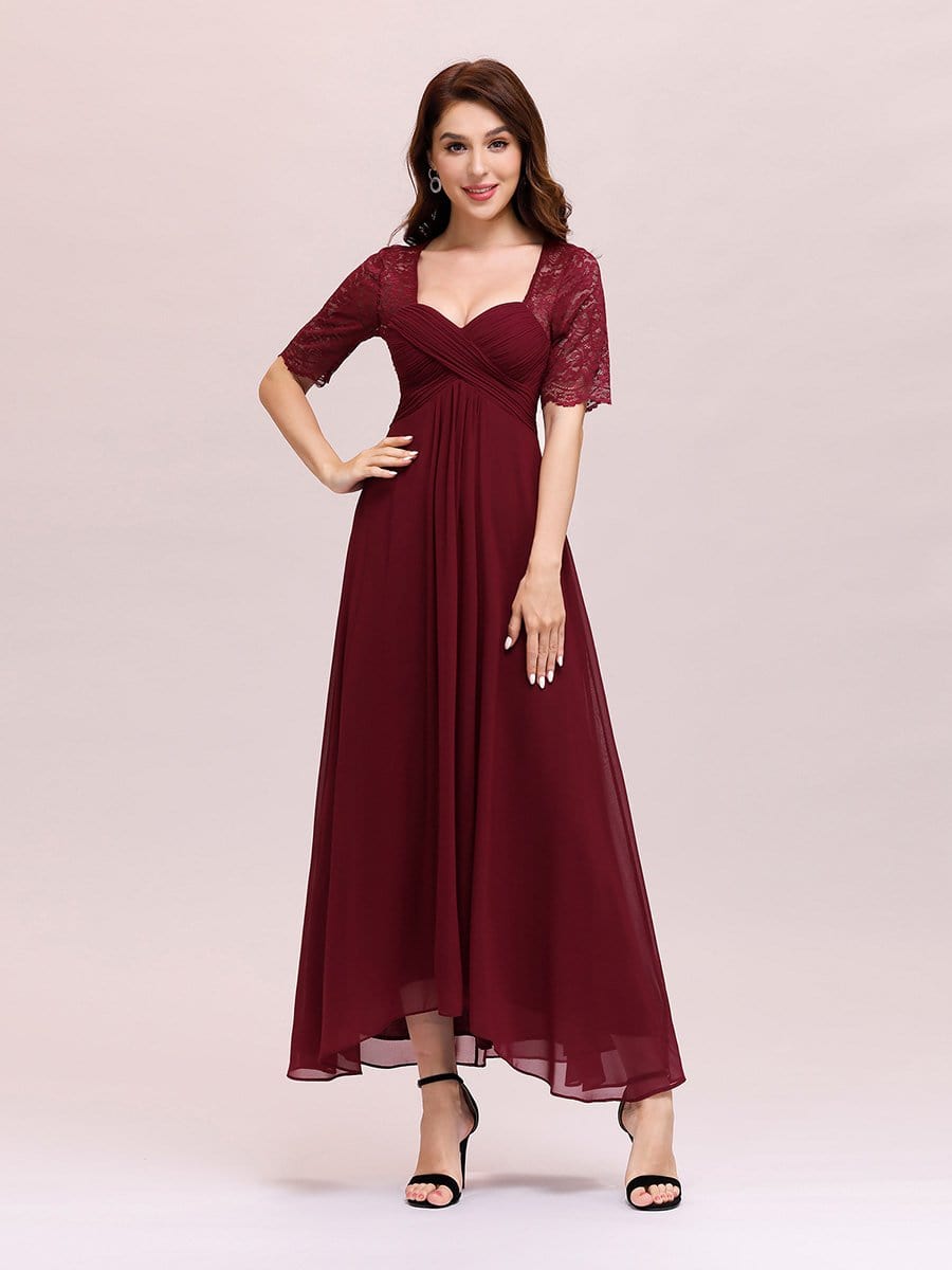 Color=Burgundy | Sexy Sweetheart Neckline A-Line Chiffon Cocktail Dress With Lace-Burgundy 1 Color=Burgundy | Sexy Sweetheart Neckline A-Line Chiffon Cocktail Dress With Lace-Burgundy 1