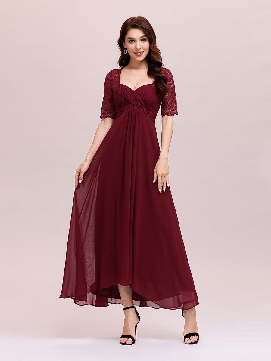 Color=Burgundy | Sexy Sweetheart Neckline A-Line Chiffon Cocktail Dress With Lace-Burgundy 4 Color=Burgundy | Sexy Sweetheart Neckline A-Line Chiffon Cocktail Dress With Lace-Burgundy 4