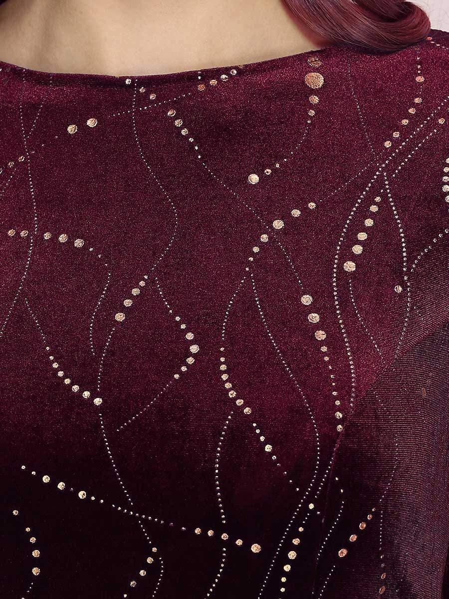 Color=Burgundy | Elegant Plus Size Bodycon High-Low Velvet Party Dress-Burgundy 5 Color=Burgundy | Elegant Plus Size Bodycon High-Low Velvet Party Dress-Burgundy 5