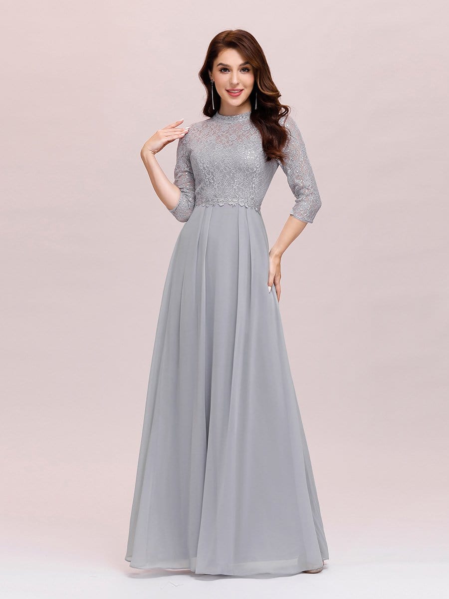 Color=Grey | Women'S Fashion A-Line Chiffon Evening Dress With Sequin-Grey 1 Color=Grey | Women'S Fashion A-Line Chiffon Evening Dress With Sequin-Grey 1