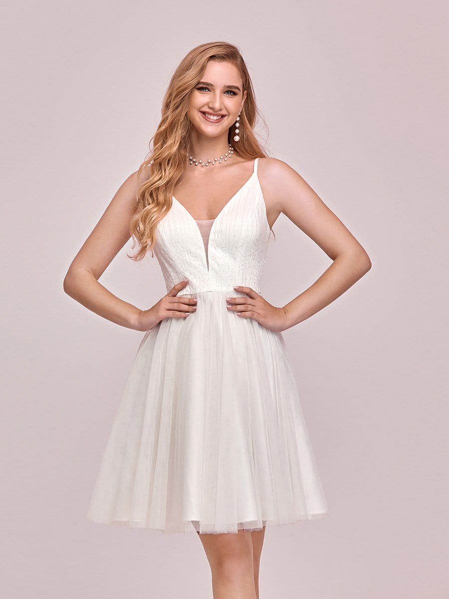 Color=Cream | Women'S Cute Deep V Neck Short Cocktail Dress For Party-Cream 2 Color=Cream | Women'S Cute Deep V Neck Short Cocktail Dress For Party-Cream 2