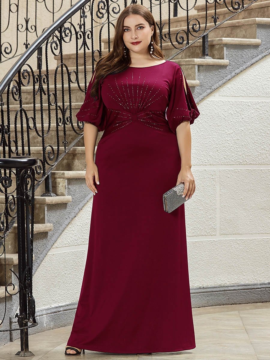Color=Burgundy | Simple Maxi Plus Size Mermaid Party Dresses For Women-Burgundy 5 Color=Burgundy | Simple Maxi Plus Size Mermaid Party Dresses For Women-Burgundy 5