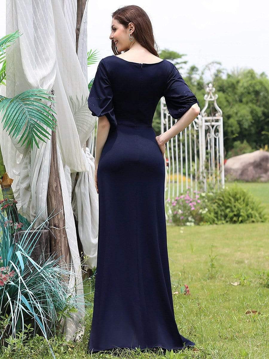 Color=Navy Blue | Trendy Round Neck Floor Length Evening Dress For Women-Navy Blue 10 Color=Navy Blue | Trendy Round Neck Floor Length Evening Dress For Women-Navy Blue 10
