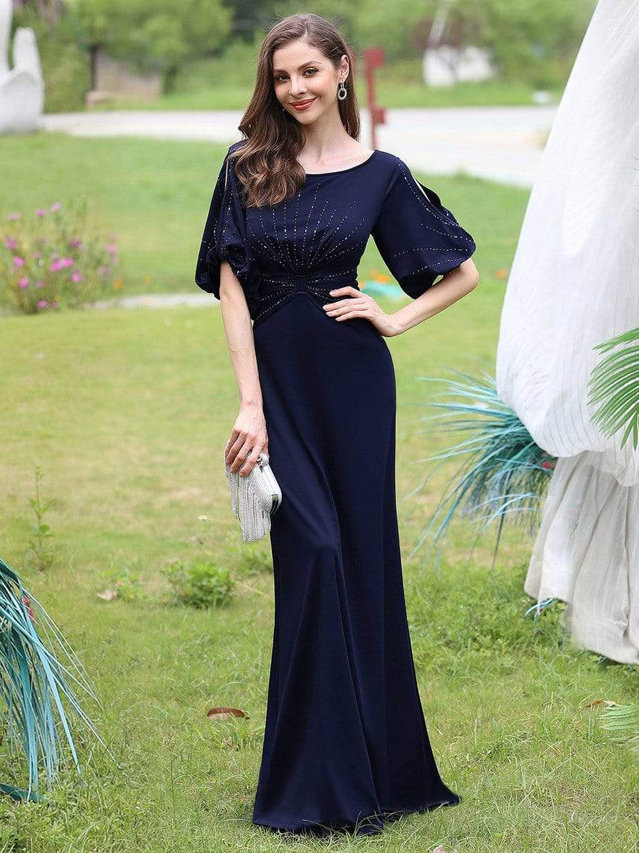 Color=Navy Blue | Trendy Round Neck Floor Length Evening Dress For Women-Navy Blue 10 Color=Navy Blue | Trendy Round Neck Floor Length Evening Dress For Women-Navy Blue 10