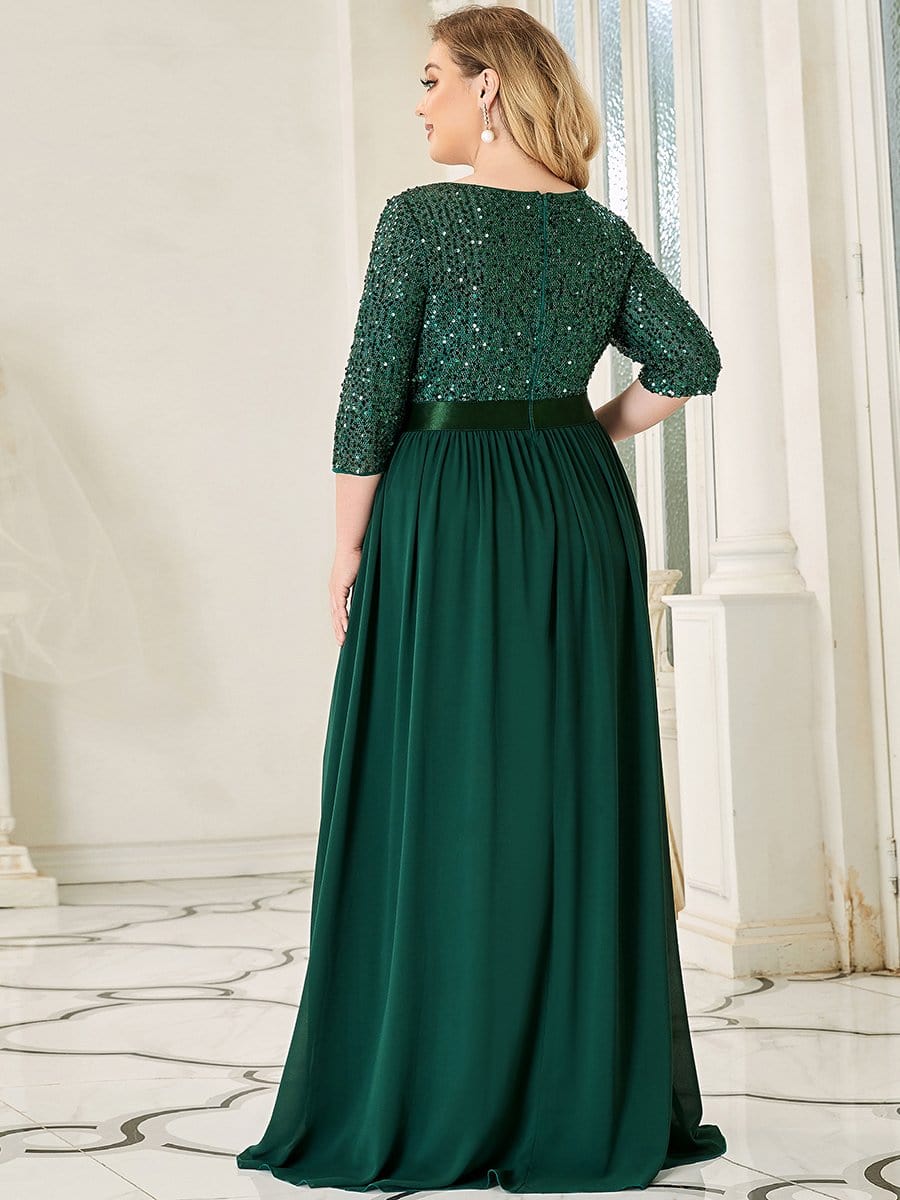 Color=Dark Green | Women'S Long Tulle & Sequin Evening Dresses For Mother Of The Bride-Dark Green 2 Color=Dark Green | Women'S Long Tulle & Sequin Evening Dresses For Mother Of The Bride-Dark Green 2