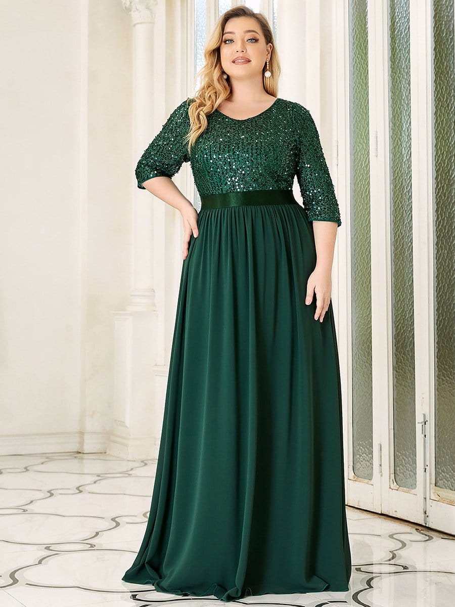 Color=Dark Green | Women'S Long Tulle & Sequin Evening Dresses For Mother Of The Bride-Dark Green 4 Color=Dark Green | Women'S Long Tulle & Sequin Evening Dresses For Mother Of The Bride-Dark Green 4