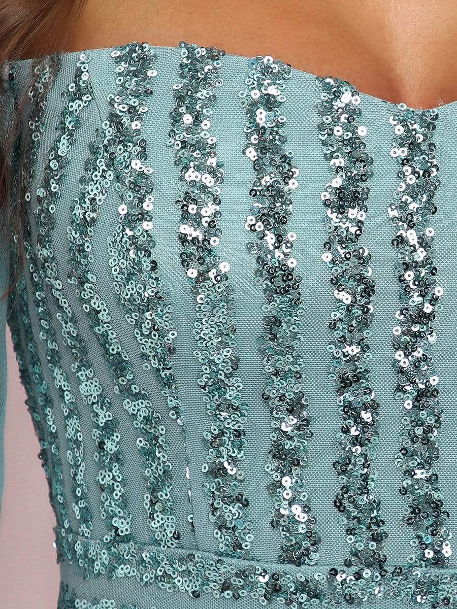 Color=Dusty Blue | Women'S Fashion Off Shoulder Sequin Evening Dress-Dusty Blue 3 Color=Dusty Blue | Women'S Fashion Off Shoulder Sequin Evening Dress-Dusty Blue 3