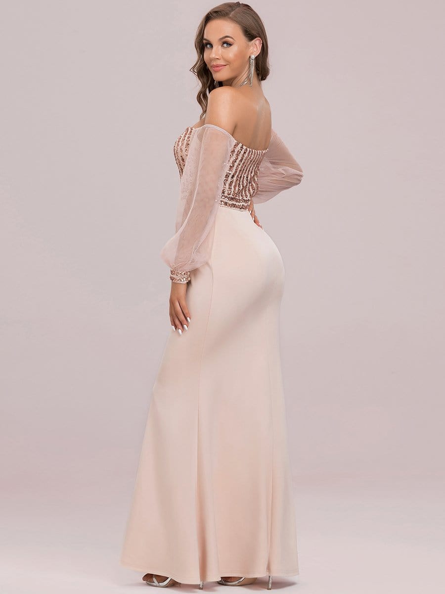 Color=Rose Gold | Women'S Fashion Off Shoulder Sequin Evening Dress-Rose Gold 7 Color=Rose Gold | Women'S Fashion Off Shoulder Sequin Evening Dress-Rose Gold 7