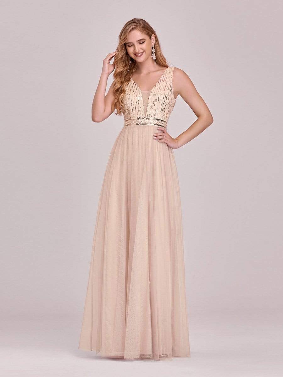 Color=Rose Gold | Women'S Fashion A-Line  Floor Length Bridesmaid Dress-Rose Gold 6 Color=Rose Gold | Women'S Fashion A-Line  Floor Length Bridesmaid Dress-Rose Gold 6