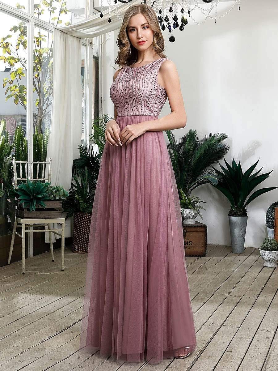 Color=Purple Orchid | Cute Round Neck Hollow Back Long Tulle Prom Dresses For Lady-Purple Orchid 3 Color=Purple Orchid | Cute Round Neck Hollow Back Long Tulle Prom Dresses For Lady-Purple Orchid 3