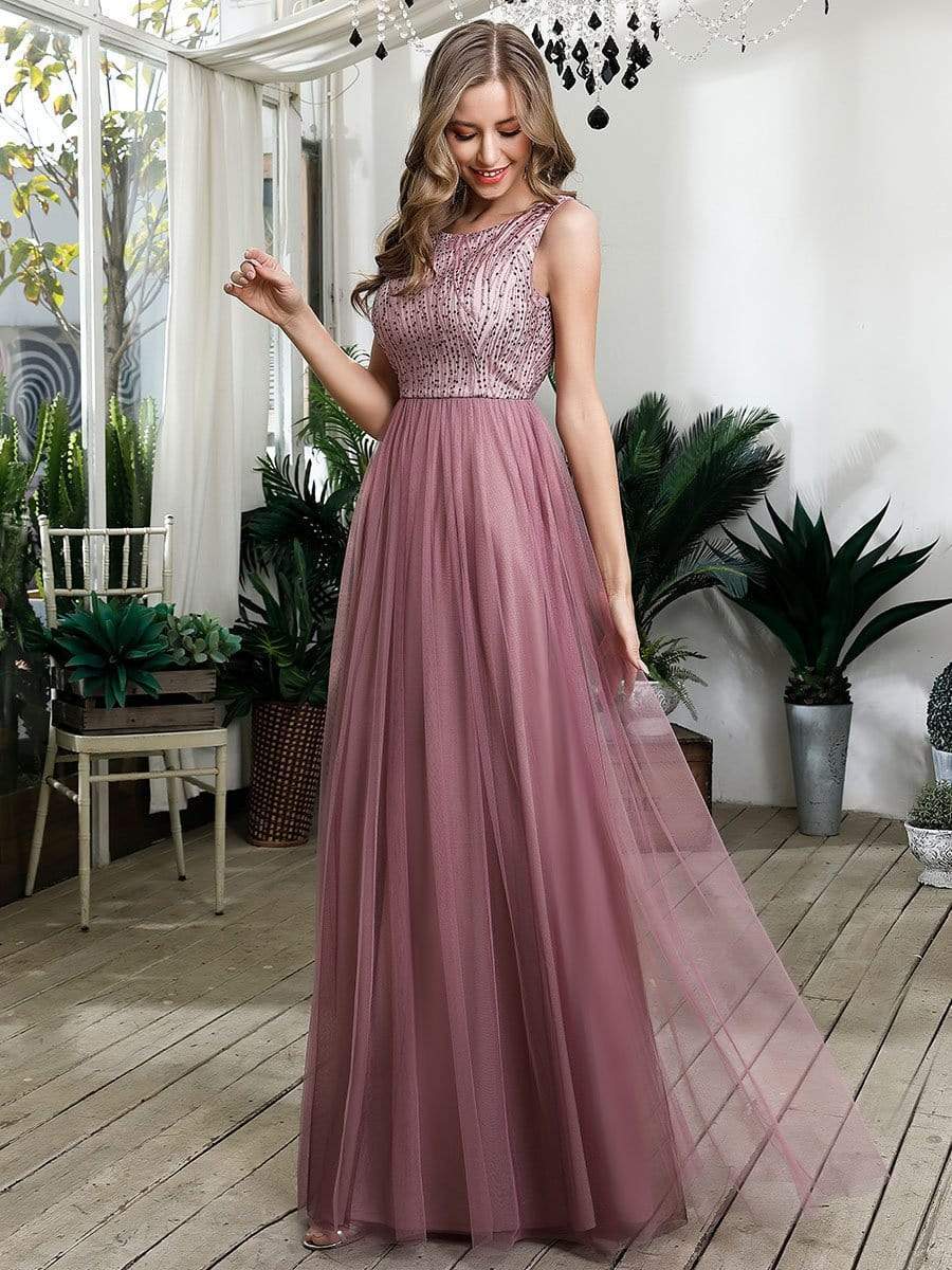 Color=Purple Orchid | Cute Round Neck Hollow Back Long Tulle Prom Dresses For Lady-Purple Orchid 4 Color=Purple Orchid | Cute Round Neck Hollow Back Long Tulle Prom Dresses For Lady-Purple Orchid 4