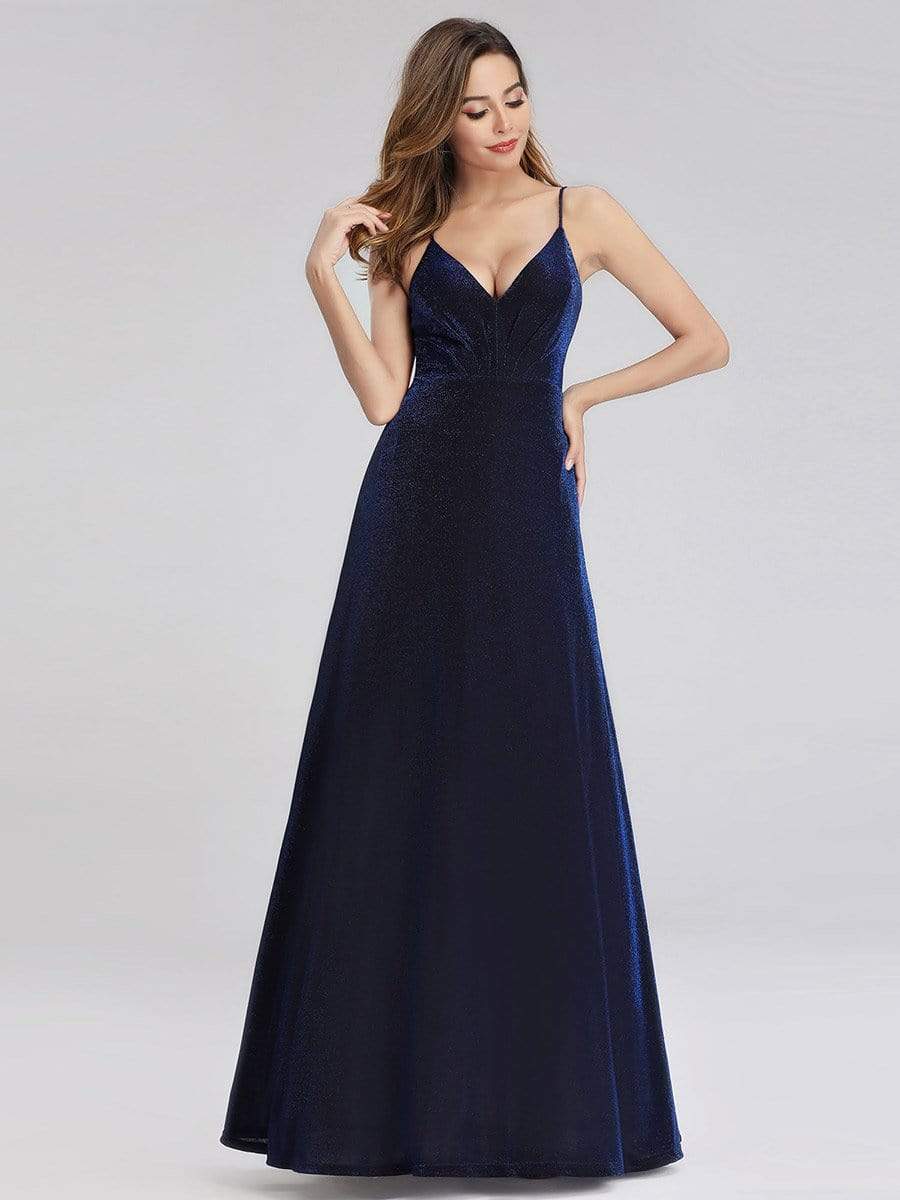 Color=Sapphire Blue | Sexy V-Neck Evening Party Dress With Spaghetti Straps-Sapphire Blue 4 Color=Sapphire Blue | Sexy V-Neck Evening Party Dress With Spaghetti Straps-Sapphire Blue 4