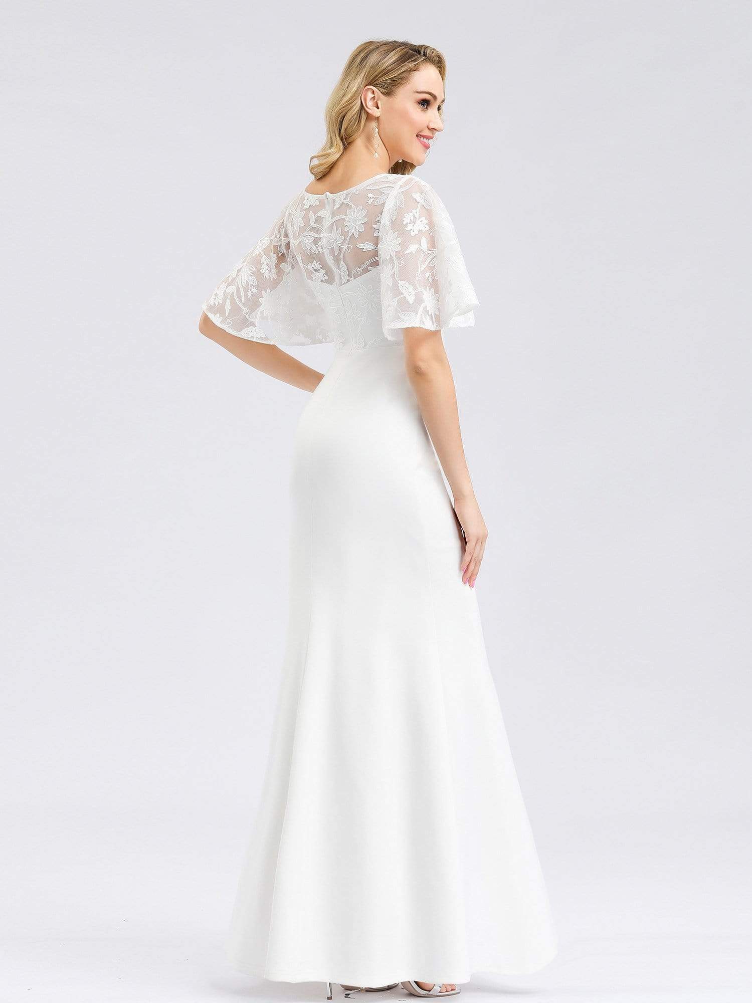 Color=White | Women'S See-Through Floral Lace Bodycon Evening Dress-White 5 Color=White | Women'S See-Through Floral Lace Bodycon Evening Dress-White 5