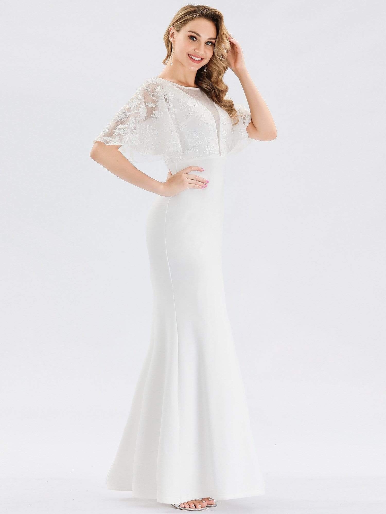 Color=White | Women'S See-Through Floral Lace Bodycon Evening Dress-White 2 Color=White | Women'S See-Through Floral Lace Bodycon Evening Dress-White 2