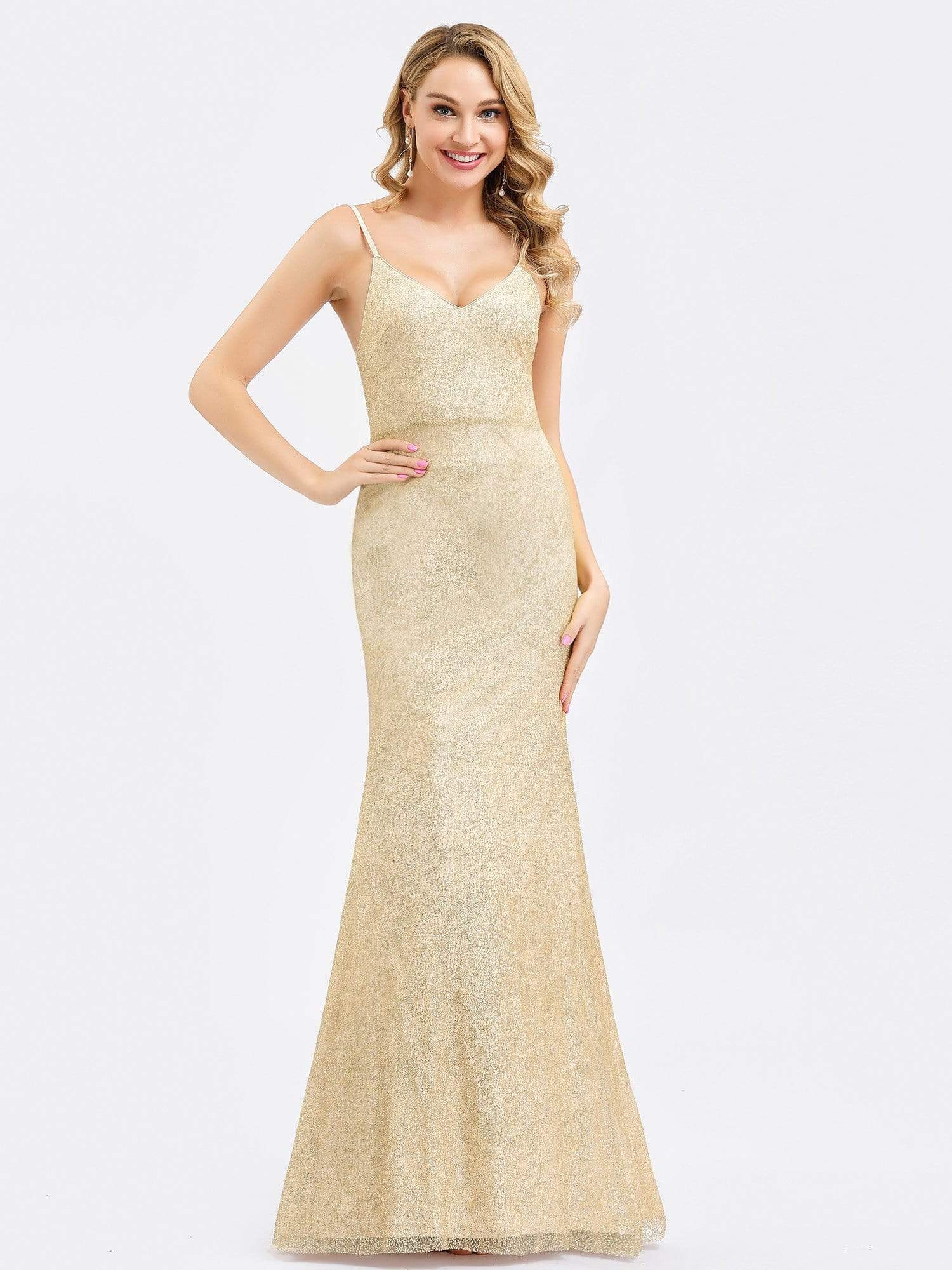 Color=Gold | Women'S Deep V-Neck Spaghetti Shine Bodycon Dress-Gold 4 Color=Gold | Women'S Deep V-Neck Spaghetti Shine Bodycon Dress-Gold 4