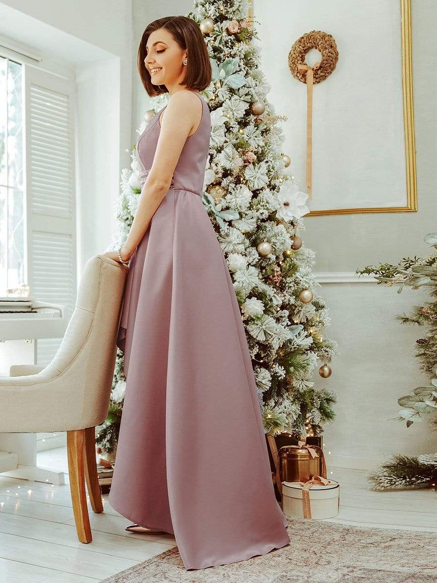 Color=Purple Orchid | Women's V-Neck High Low Cocktail Party Maxi Dress-Purple Orchid 7 Color=Purple Orchid | Women's V-Neck High Low Cocktail Party Maxi Dress-Purple Orchid 7