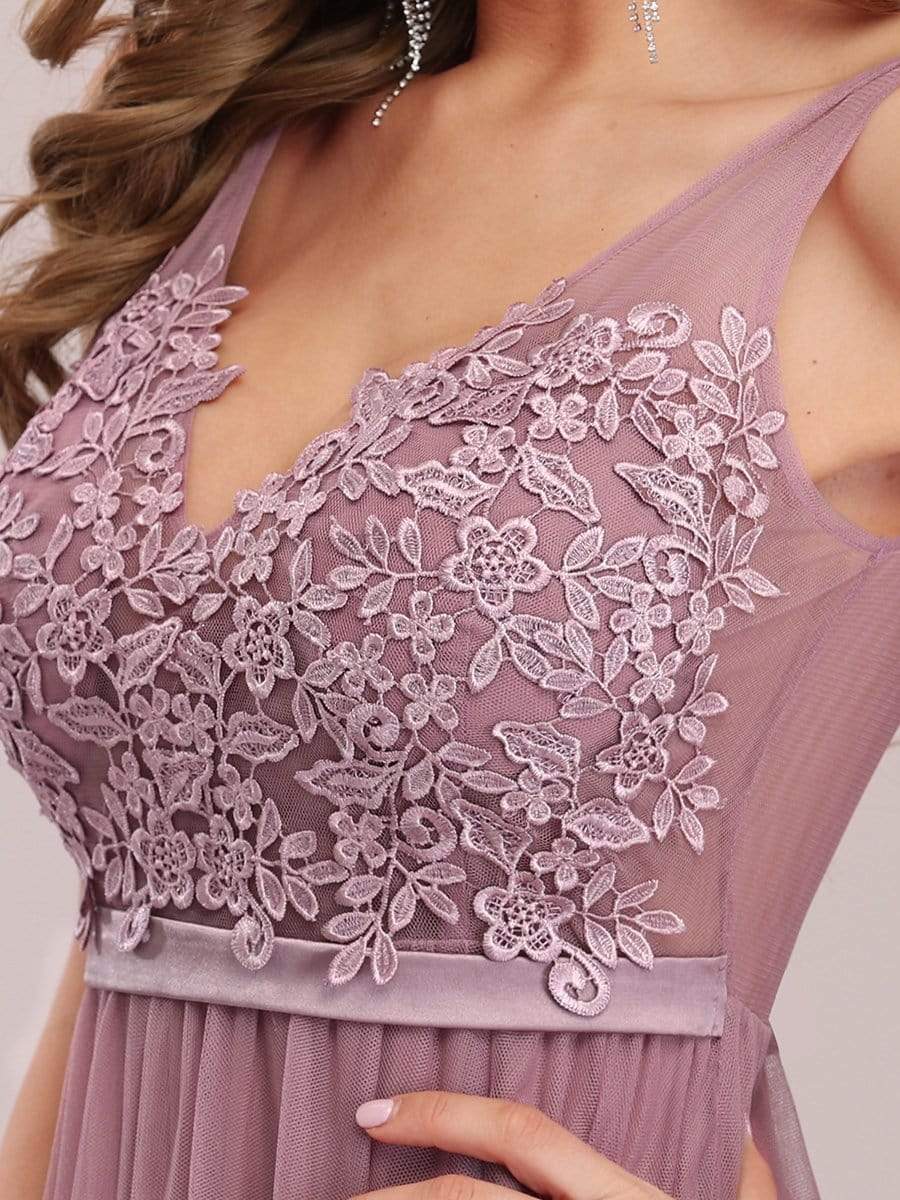 Color=Purple Orchid | Women'S A-Line V-Neck Floral Lace Appliques Bridesmaid Dress-Purple Orchid 9 Color=Purple Orchid | Women'S A-Line V-Neck Floral Lace Appliques Bridesmaid Dress-Purple Orchid 9