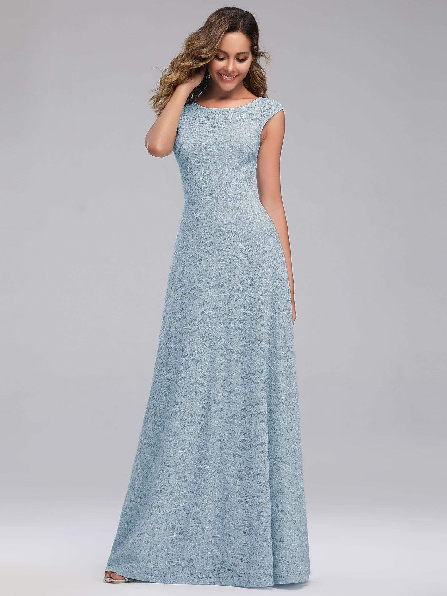 Color=Sky Blue | Women'S A-Line Cap Sleeve Floor-Length Evening Dress-Sky Blue 1 Color=Sky Blue | Women'S A-Line Cap Sleeve Floor-Length Evening Dress-Sky Blue 1