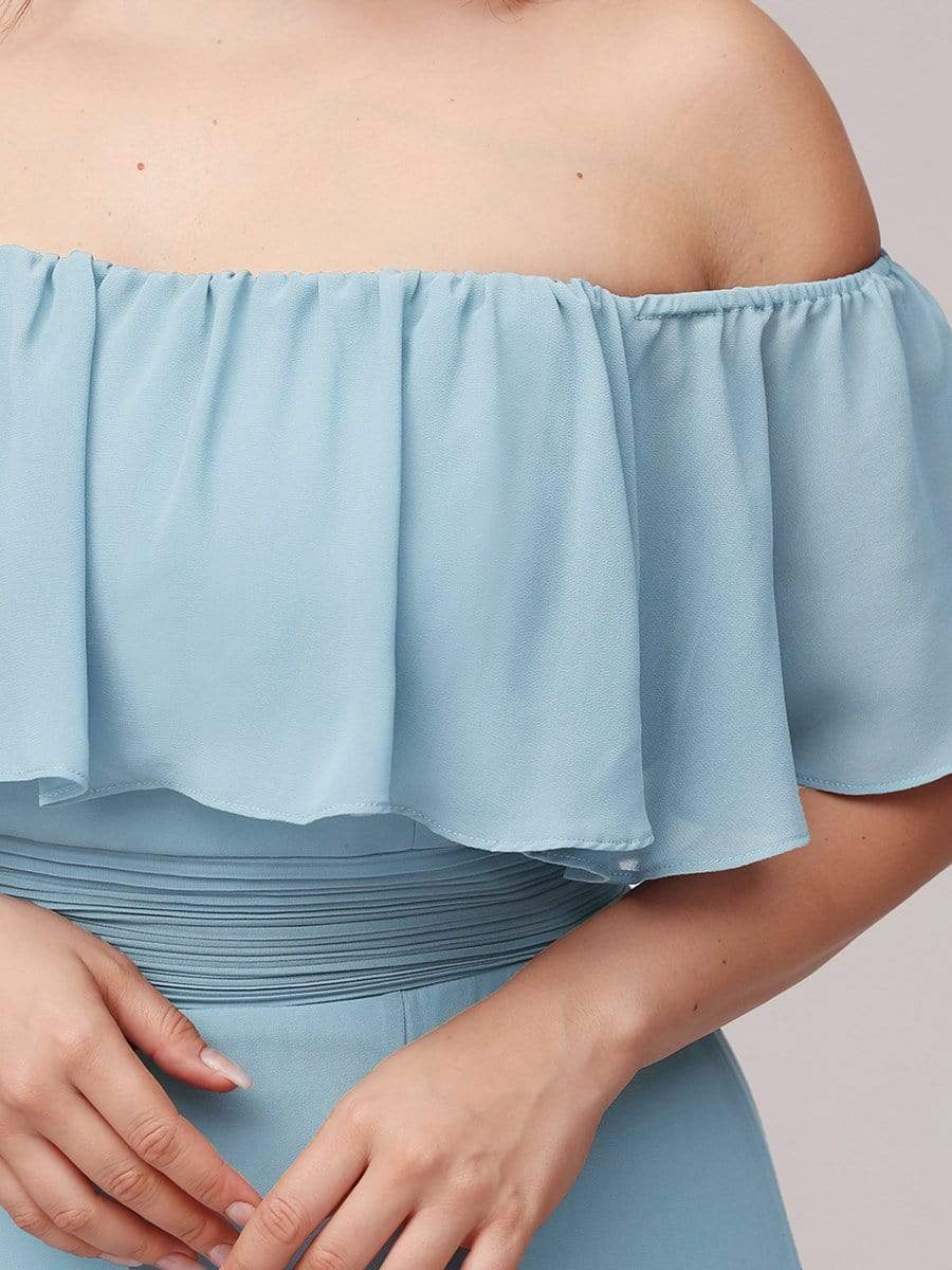 Color=Sky Blue | Women'S A-Line Off Shoulder Ruffle Thigh Split Bridesmaid Dress-Sky Blue 8 Color=Sky Blue | Women'S A-Line Off Shoulder Ruffle Thigh Split Bridesmaid Dress-Sky Blue 8
