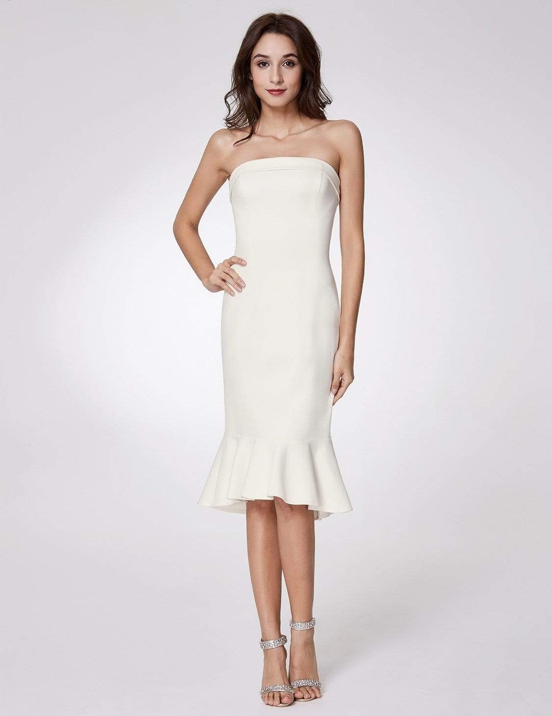 Color=White | Sexy Fitted Strapless Cocktail Dress-White 1 Color=White | Sexy Fitted Strapless Cocktail Dress-White 1