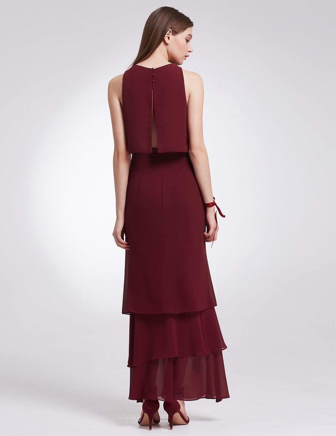 Color=Burgundy | Two Piece Maxi Skirt And Top Bridesmaid Set-Burgundy 3 Color=Burgundy | Two Piece Maxi Skirt And Top Bridesmaid Set-Burgundy 3